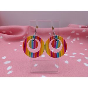 Vintage Acrylic Rainbow Earrings